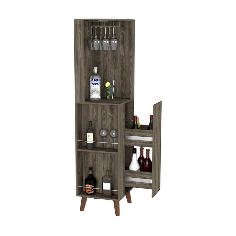 Corner Bar Cabinet for Kitchen, Dining Room,Living Room, Dark Brown