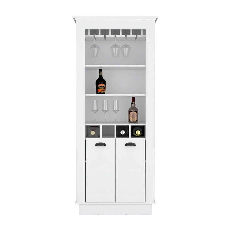 Bar Cabinet, Four built-in wine racks,Living Room, Black