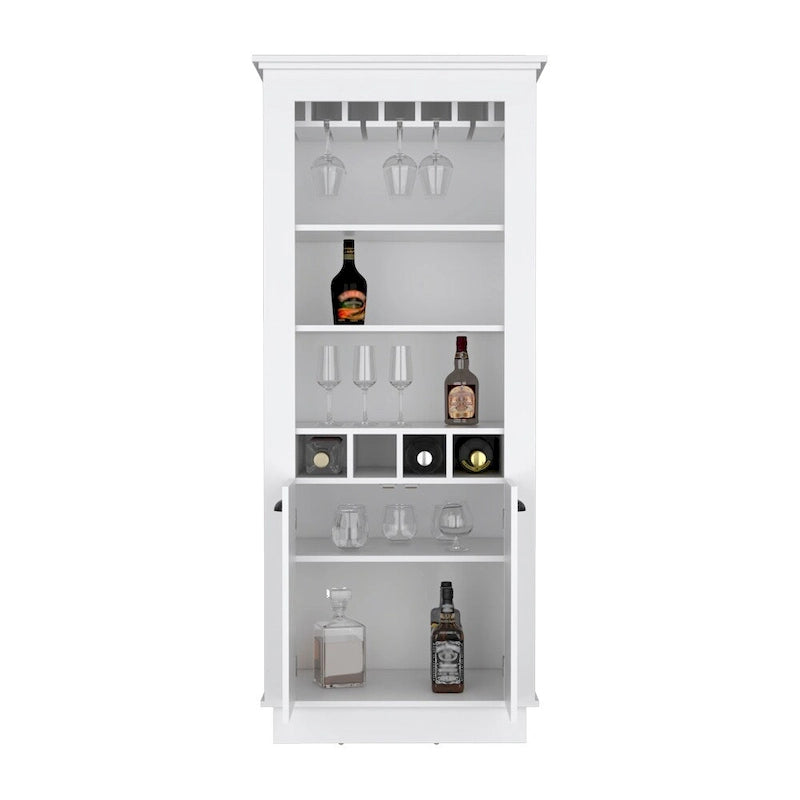 Bar Cabinet, Four built-in wine racks,Living Room, Black