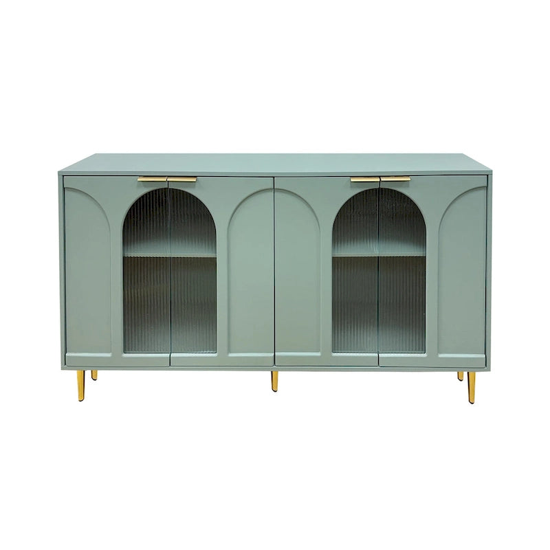 Adriana 60 Wooden Cabinet with 4 Glass Doors Sideboard Buffet Server Cabinet