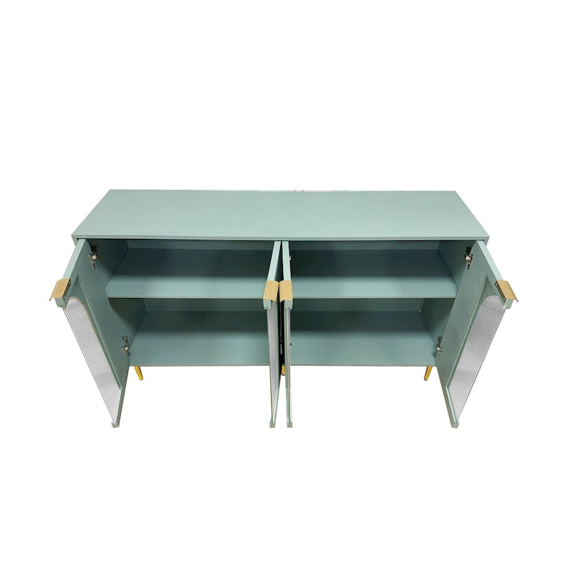 Adriana 60 Wooden Cabinet with 4 Glass Doors Sideboard Buffet Server Cabinet