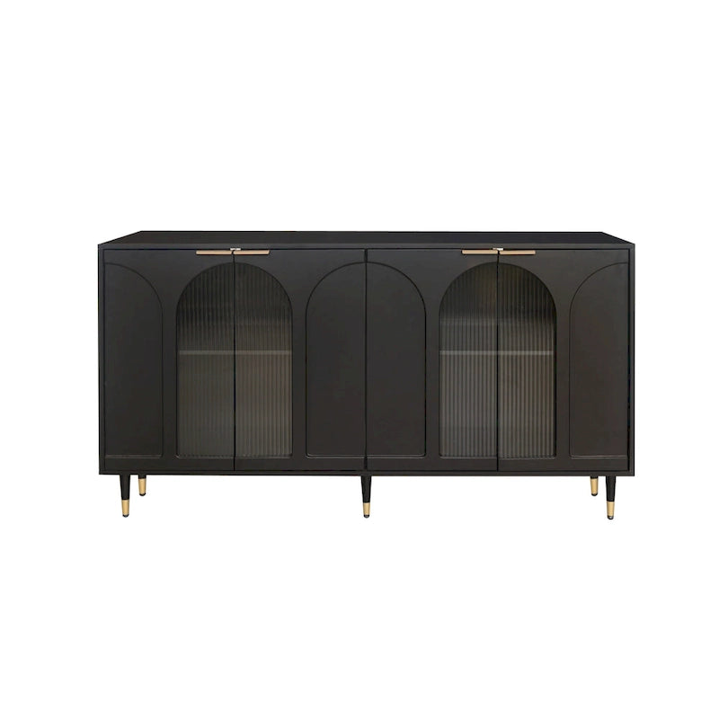 Adriana 60 Wooden Cabinet with 4 Glass Doors Sideboard Buffet Server Cabinet
