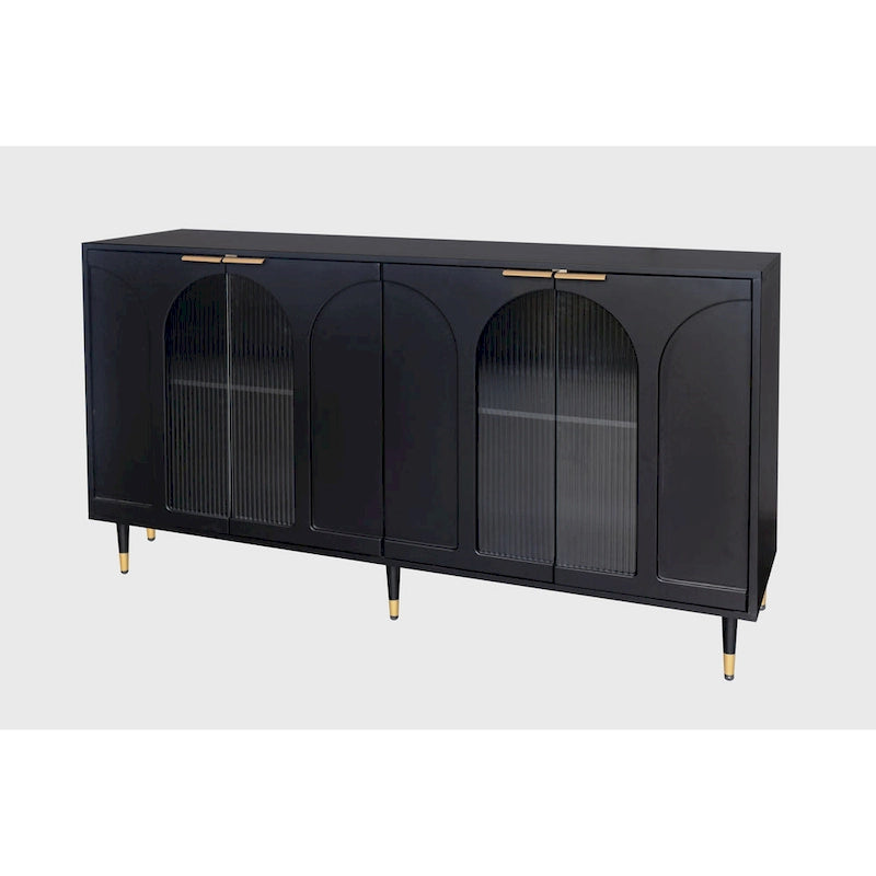 Adriana 60 Wooden Cabinet with 4 Glass Doors Sideboard Buffet Server Cabinet