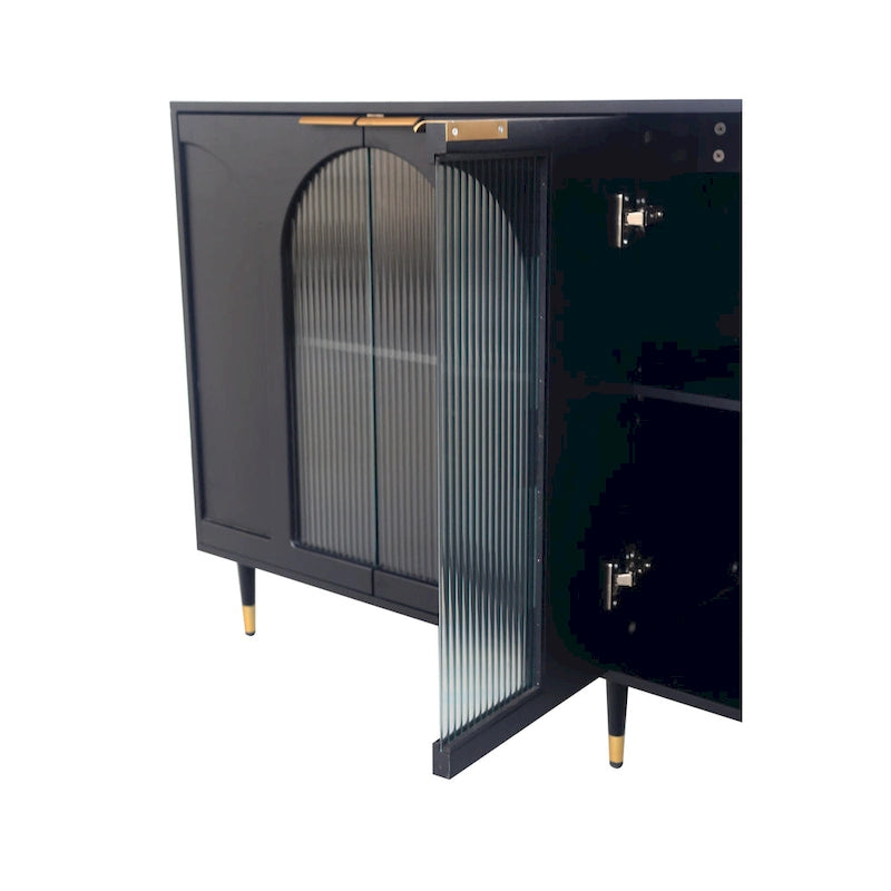 Adriana 60 Wooden Cabinet with 4 Glass Doors Sideboard Buffet Server Cabinet