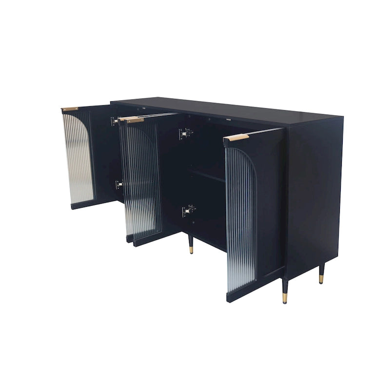 Adriana 60 Wooden Cabinet with 4 Glass Doors Sideboard Buffet Server Cabinet