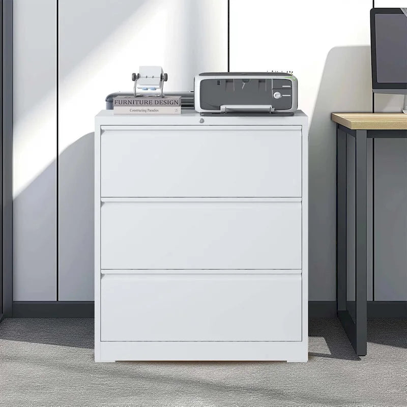 Lateral File Cabinet 3 Drawer,Filing Cabinet with Lock, Lockable File Cabinet for Home Office, Locking Metal File Cabinet