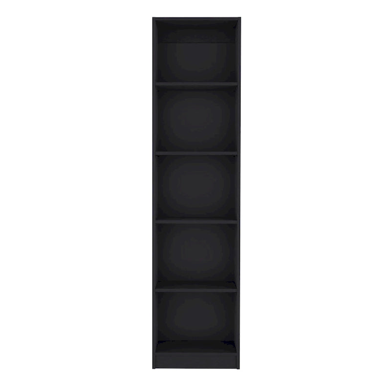 Home Xs Bookcase with 5-Tier Shelves and Slim Design -Black -Office