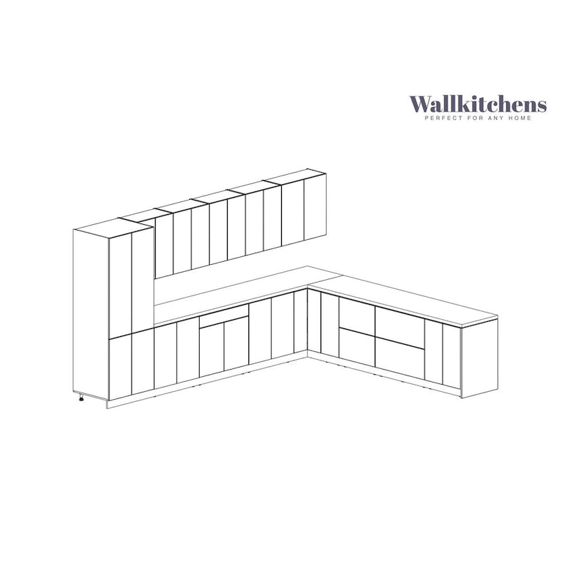 Kitchen Regal Collection White Matte Color Base Size 13Ft Wide - 156x127