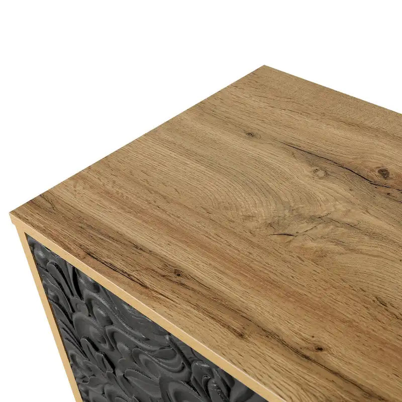 Carved Symmetrical Design Door Frame for TV Stand Table