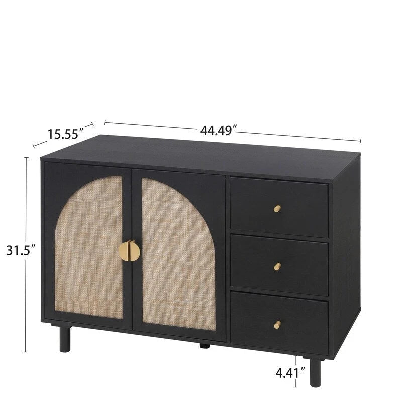 2 Door 3 Drawer Cabinet, Suitable for Bedroom, Living Room, Study