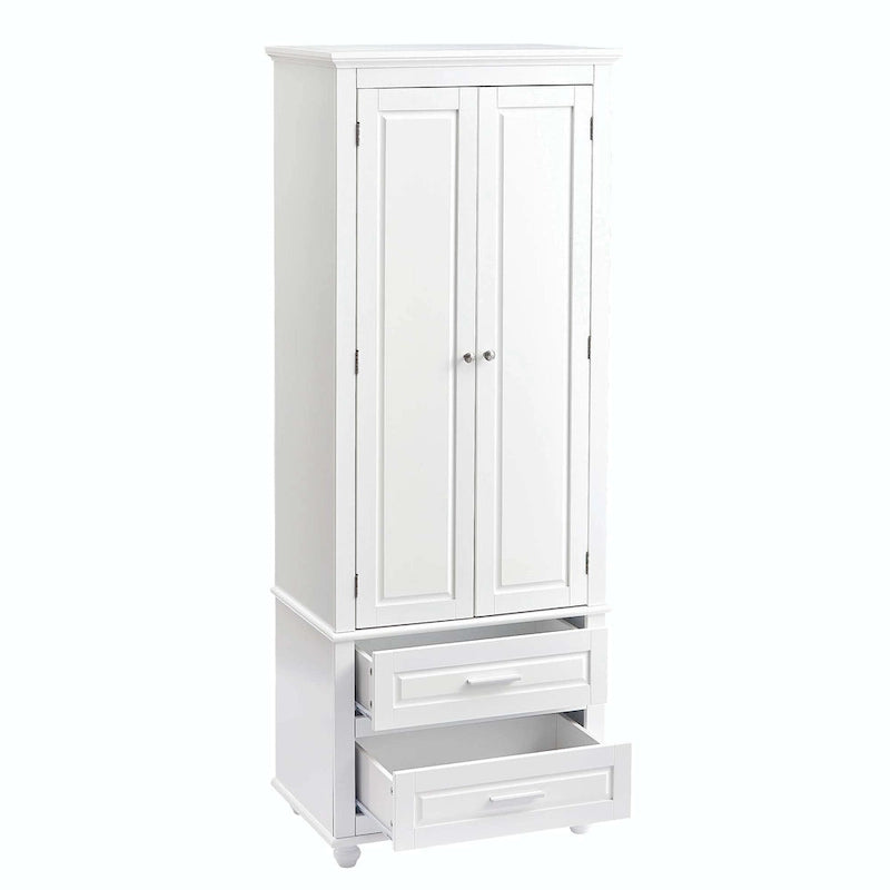 Bathroom Tall Storage Cabinet with Two Drawers