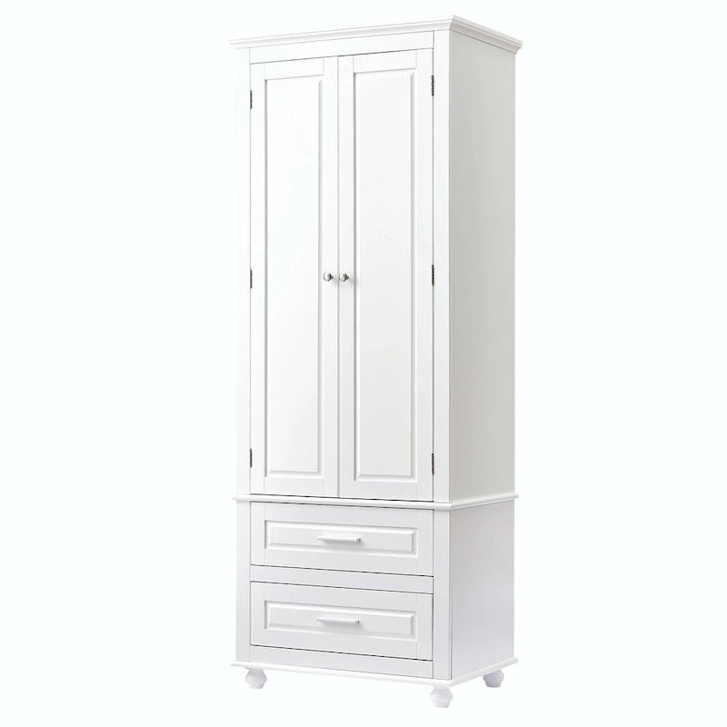 Bathroom Tall Storage Cabinet with Two Drawers