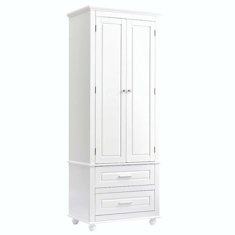 Bathroom Tall Storage Cabinet with Two Drawers