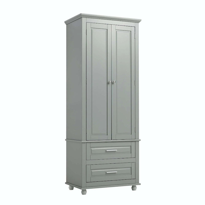 Bathroom Tall Storage Cabinet with Two Drawers