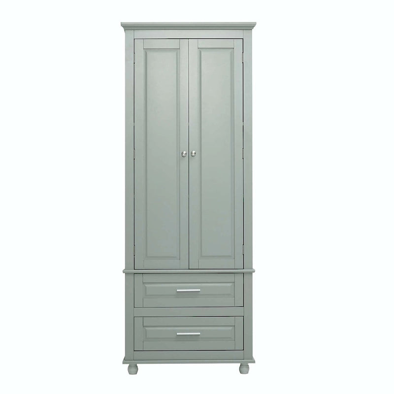Bathroom Tall Storage Cabinet with Two Drawers