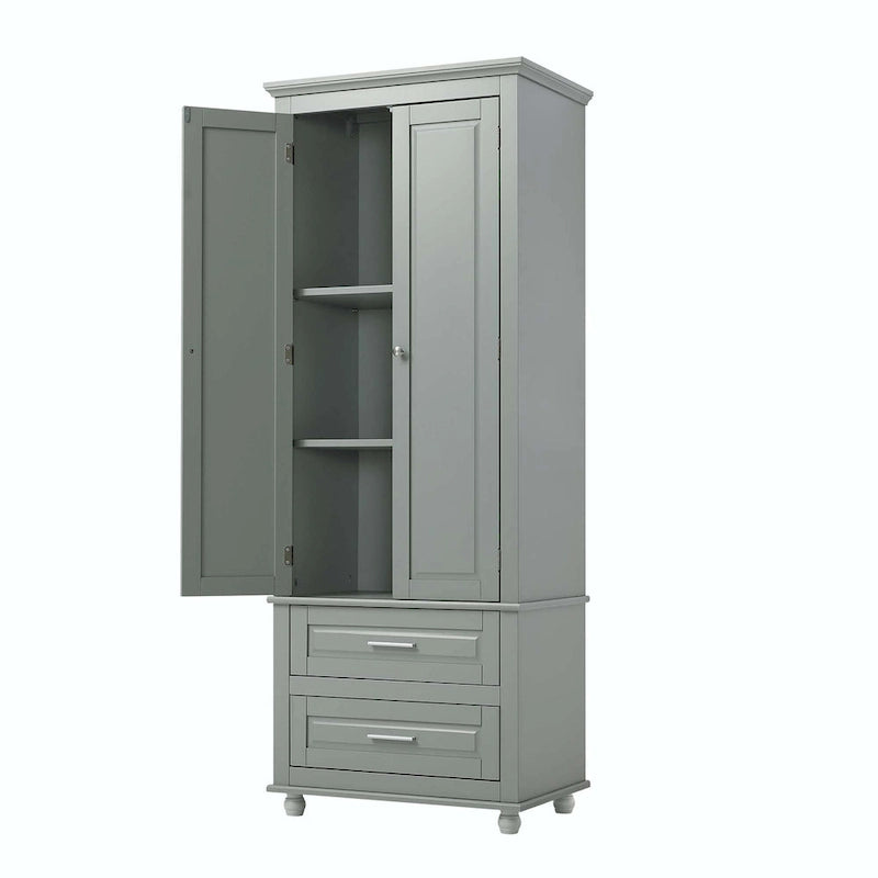 Bathroom Tall Storage Cabinet with Two Drawers