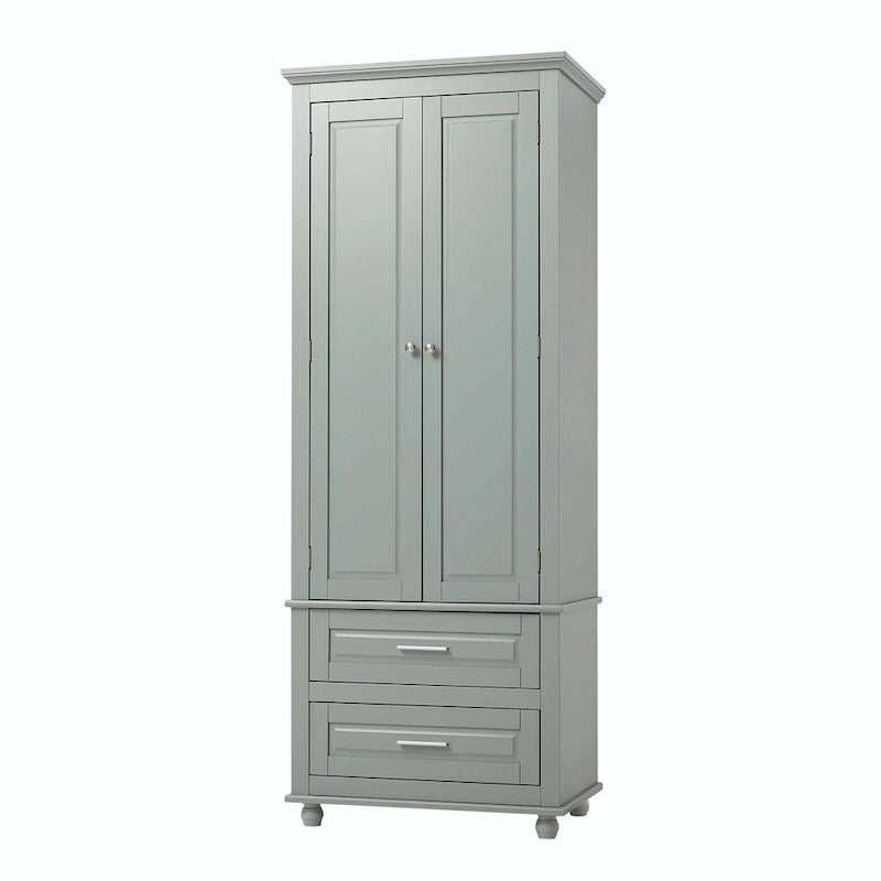 Bathroom Tall Storage Cabinet with Two Drawers