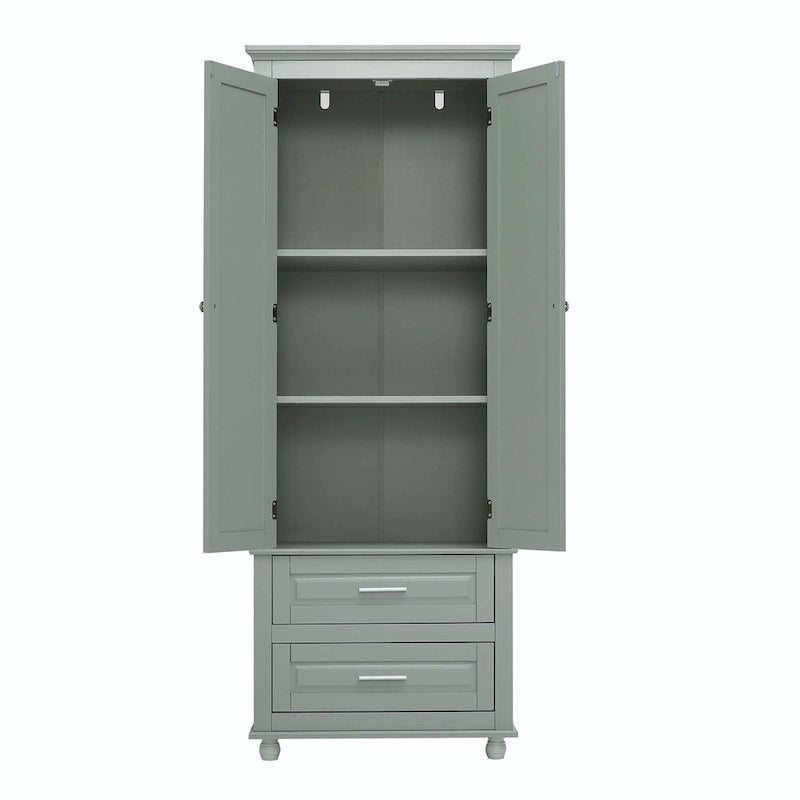 Bathroom Tall Storage Cabinet with Two Drawers