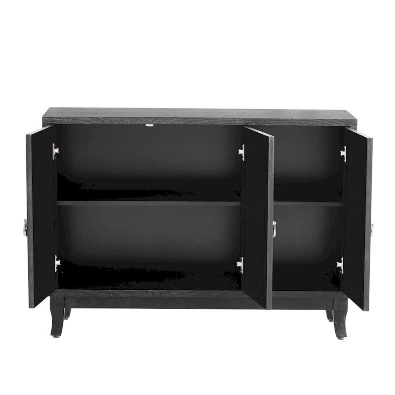 3-Door Sideboard Cabinet with Glass Doors