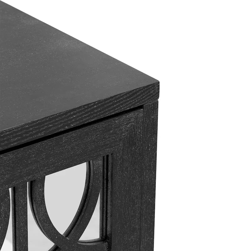 3-Door Sideboard Cabinet with Glass Doors