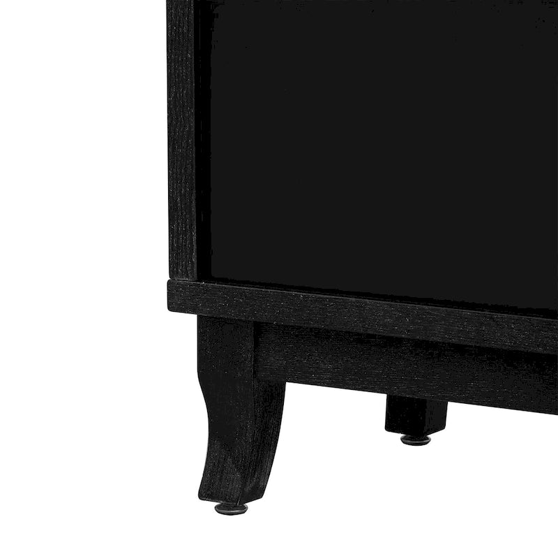 3-Door Sideboard Cabinet with Glass Doors