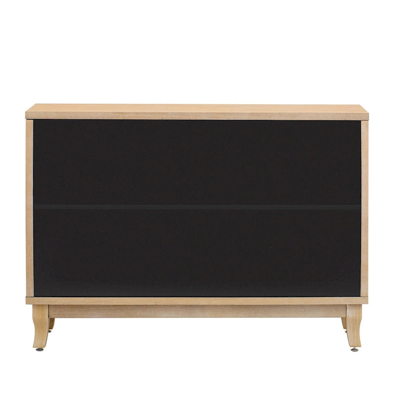 3-Door Sideboard Cabinet with Glass Doors