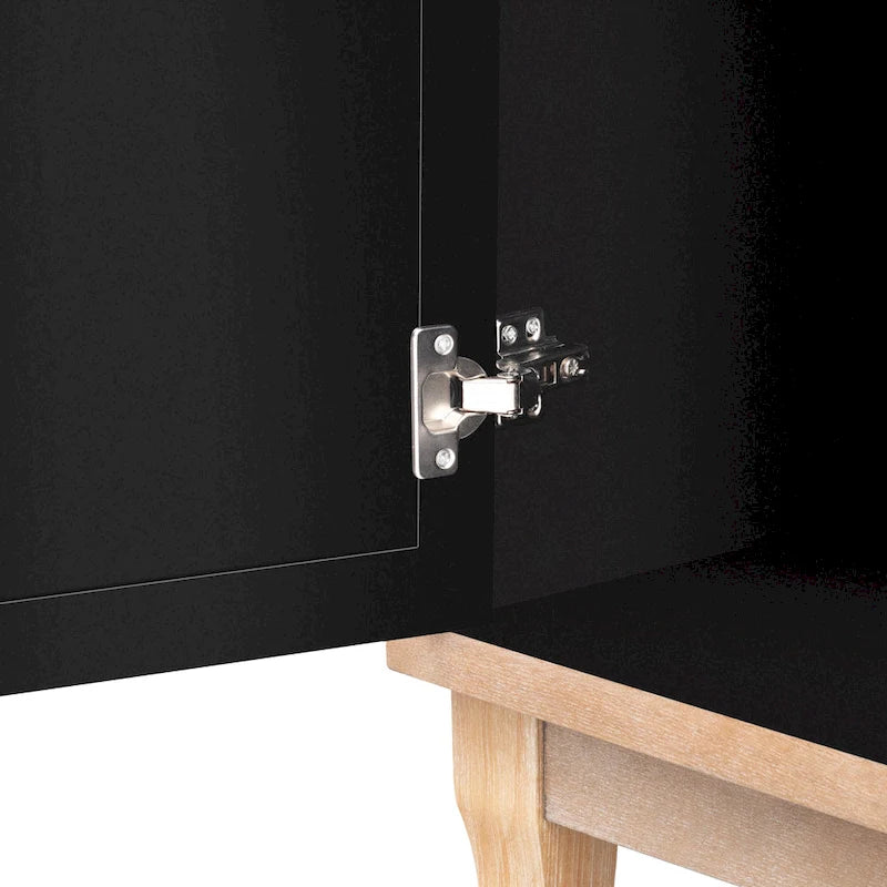 3-Door Sideboard Cabinet with Glass Doors